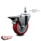 Service Caster 4 Inch Red Polyurethane 12 Inch Threaded Stem Caster with Brake SCC-TS20S414-PPUB-RED-PLB-121315 - alternate 2